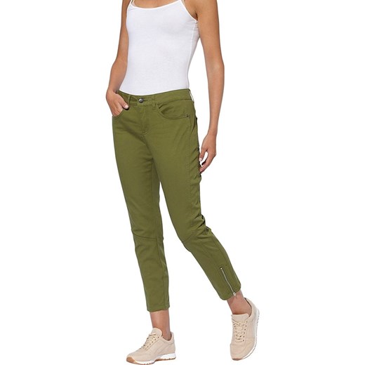 Heine Spodnie chino w kolorze khaki ze sklepu Limango Polska w kategorii Spodnie damskie - zdjęcie 179462689
