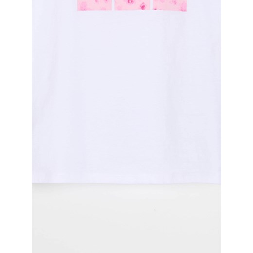 Bluzka damska Sinsay na wiosnę bawełniana z krótkimi rękawami z okrągłym dekoltem 