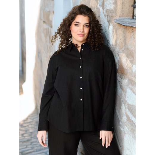 Sinsay - Koszula z domieszką lnu PLUS SIZE - czarny Sinsay 3XL Sinsay