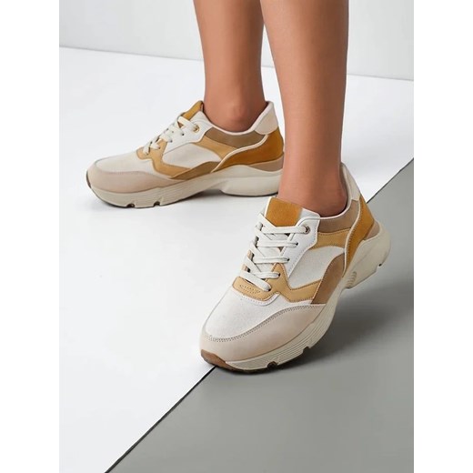 Buty sportowe damskie Royalfashion.pl sneakersy beżowe