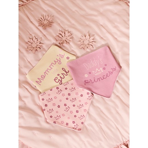 Sinsay - Śliniaki dla dziewczynki 3 pack - różowy Sinsay One Size Sinsay