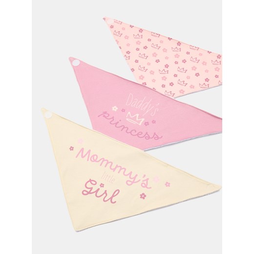 Sinsay - Śliniaki dla dziewczynki 3 pack - różowy Sinsay One Size Sinsay