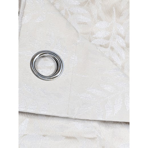 Sinsay - Zasłona z dekoracyjnymi srebrnymi liścmi na beżowym tle - beżowy Sinsay One Size Sinsay