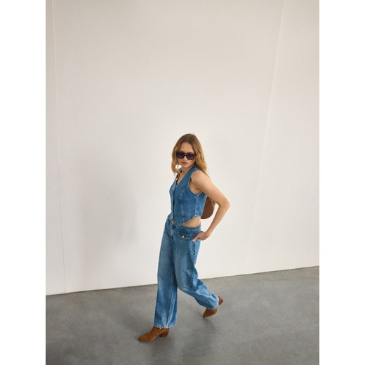Mohito - Jeansy wide leg - niebieski ze sklepu Mohito w kategorii Jeansy damskie - zdjęcie 179470199