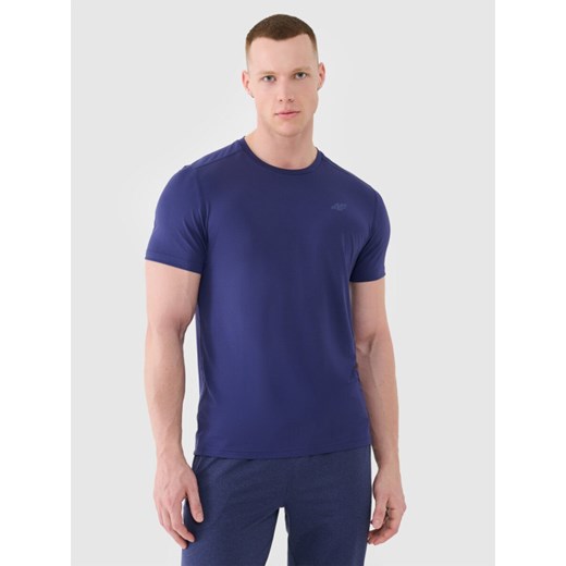 Męska koszulka treningowa 4F 4FWSS25TFTSM1343 - granatowa ze sklepu Sportstylestory.com w kategorii T-shirty męskie - zdjęcie 179470936