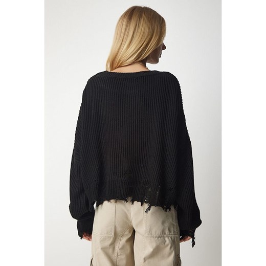 Happiness Istanbul Sweter w kolorze czarnym Happiness Istanbul onesize Limango Polska okazja