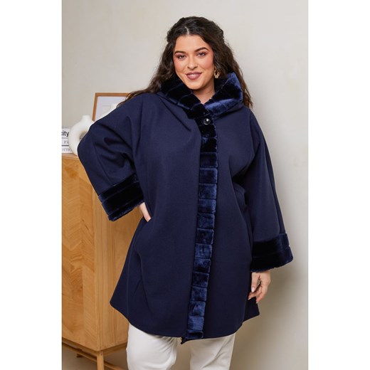 Curvy Lady Płaszcz zimowy w kolorze granatowym Curvy Lady 44/46 okazja Limango Polska