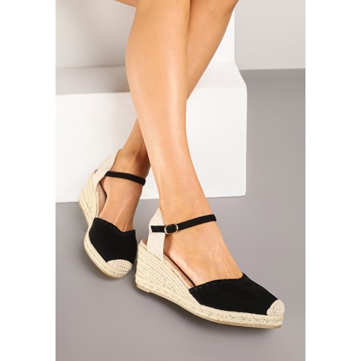 Espadryle damskie Renee z klamrą na koturnie 