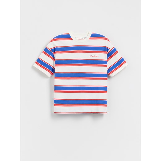 Reserved - Bawełniany t-shirt w paski - granatowy Reserved 146/152 (10-11 lat) Reserved