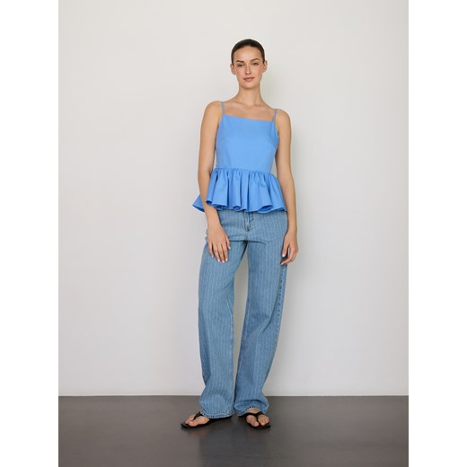 Reserved - Top z baskinką - niebieski Reserved M Reserved