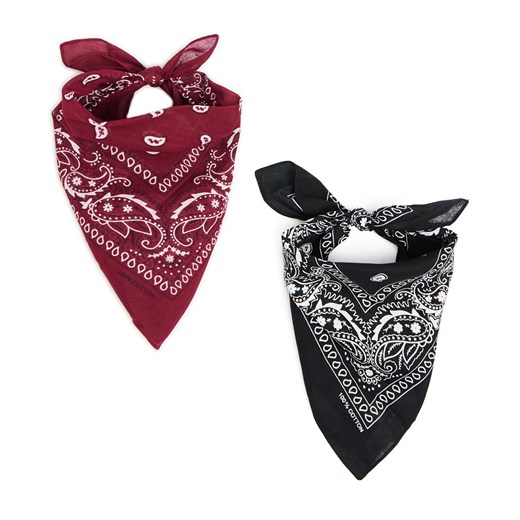 Cropp - 2 pack wzorzystych bandan - czarny Cropp Uniwersalny Cropp