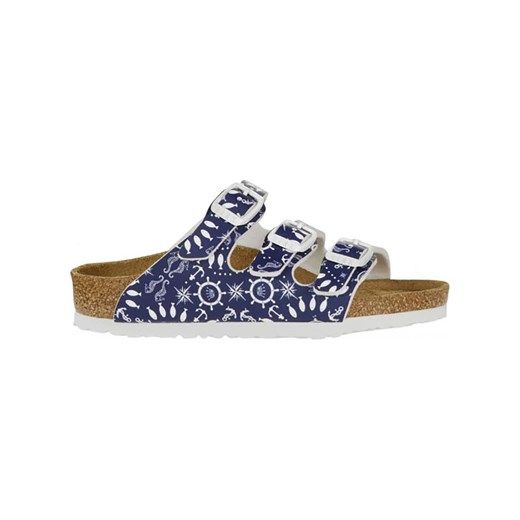 Klapki dziecięce BIRKENSTOCK bez zapięcia skórzane z nadrukami