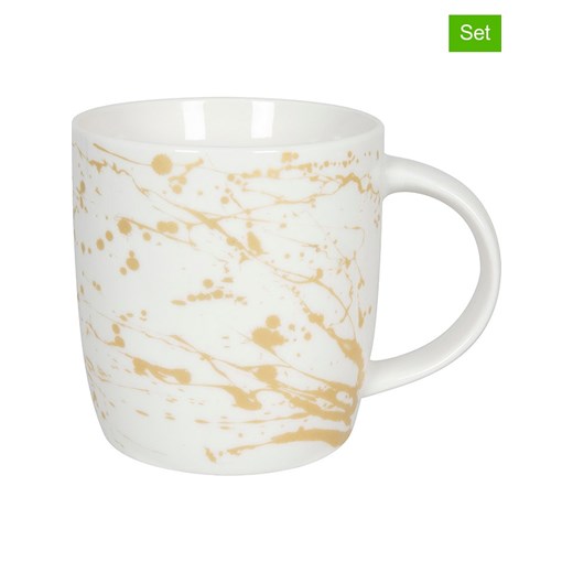 Könitz Kubki jumbo (2 szt.) &quot;Golden Splash&quot; w kolorze złoto-białym - 400 ml ze sklepu Limango Polska w kategorii Kubki - zdjęcie 179480409