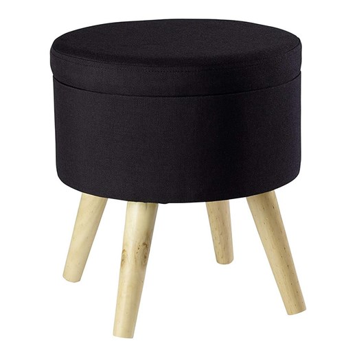 Echtwerk Hocker &quot;Max&quot; w kolorze czarnym ze schowkiem - wys. 36 x Ø 32,5 cm ze sklepu Limango Polska w kategorii Pufy i siedziska - zdjęcie 179480588