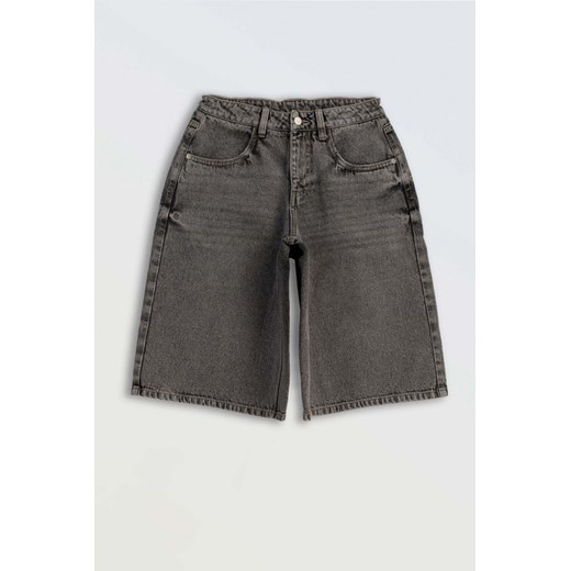 Szare krótkie spodenki jeansowe model jorts, kolor - szary, rozmiar - 170 REPORTER