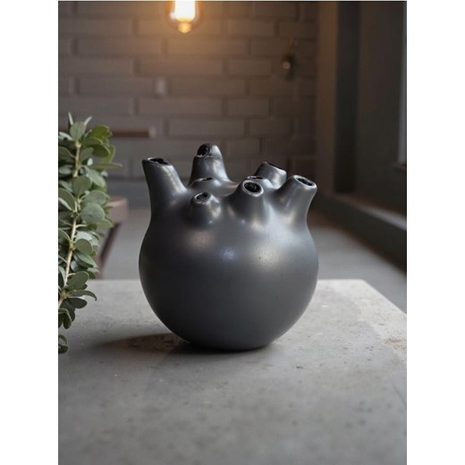 Sinsay - Wazon ceramiczny z ośmioma otworami o różnej średnicy - czarny ze sklepu Sinsay w kategorii Wazony - zdjęcie 179484368