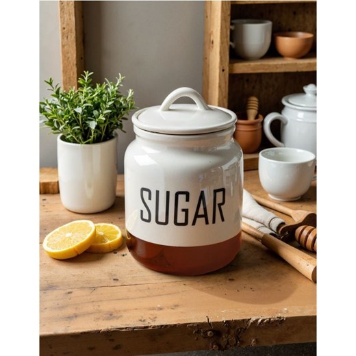 Sinsay - Pojemnik do przechowywania z napisem "Sugar" - biały ze sklepu Sinsay w kategorii Pojemniki kuchenne - zdjęcie 179484657