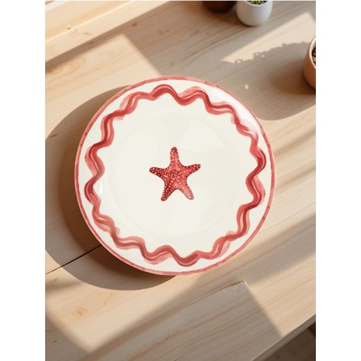 Sinsay - Porcelanowy talerz z ozdobnym wzorem - fioletowy ze sklepu Sinsay w kategorii Talerze - zdjęcie 179484788