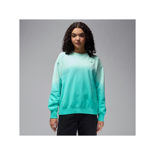 Damska bluza dresowa z dzianiny dresowej z półokrągłym dekoltem Jordan Flight Fleece - Zieleń ze sklepu Nike poland w kategorii Bluzy damskie - zdjęcie 179484968