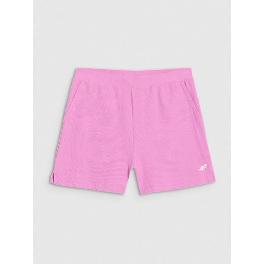 Damskie spodenki dresowe 4F 4FWSS25TSHOF531 - różowe ze sklepu Sportstylestory.com w kategorii Szorty - zdjęcie 179485225