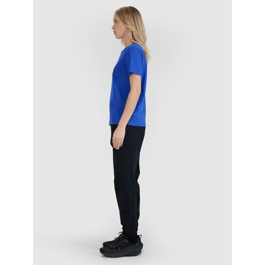 Damski t-shirt z nadrukiem oversize 4F 4FWSS25TTSHF2238 - niebieski ze sklepu Sportstylestory.com w kategorii Bluzki damskie - zdjęcie 179485348