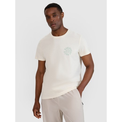 Męski t-shirt z nadrukiem 4F 4FWSS25TTSHM1980 - biały ze sklepu Sportstylestory.com w kategorii T-shirty męskie - zdjęcie 179485378