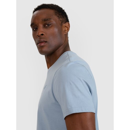 Męski t-shirt basic 4F 4FWSS25TTSHM2074 - niebieski ze sklepu Sportstylestory.com w kategorii T-shirty męskie - zdjęcie 179485436