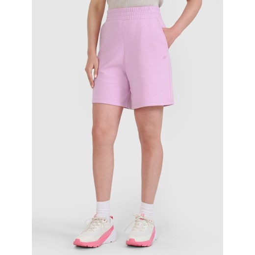 Damskie spodenki dresowe 4F 4FRSS25TSHOF727 - różowe ze sklepu Sportstylestory.com w kategorii Szorty - zdjęcie 179485599