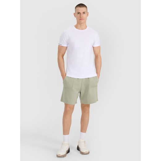 Męski t-shirt basic 4F 4FRSS25TTSHM3041 - biały ze sklepu Sportstylestory.com w kategorii T-shirty męskie - zdjęcie 179485718