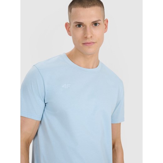 Niebieski t-shirt męski 4F z krótkimi rękawami