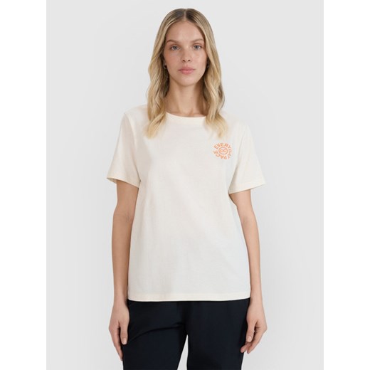Damski t-shirt oversize 4F 4FWSS25TTSHF1994 - biały ze sklepu Sportstylestory.com w kategorii Bluzki damskie - zdjęcie 179485788