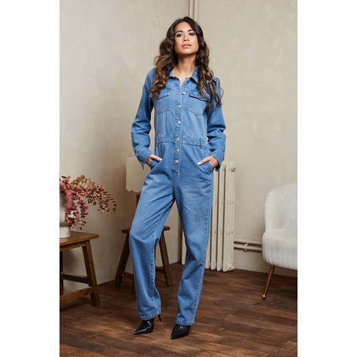 Joséfine Kombinezon dżinsowy &quot;Ramy&quot; w kolorze błękitnym Joséfine L Limango Polska wyprzedaż