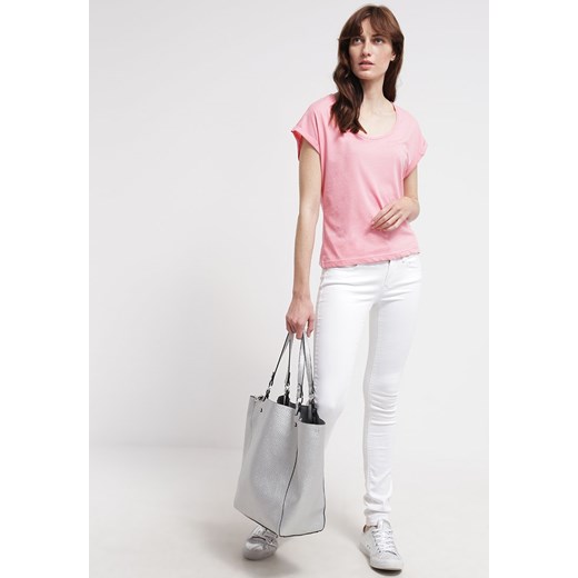 Vero Moda VMBEAUTY Tshirt basic geranium pink zalando bialy bawełna