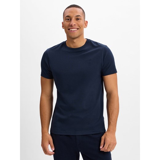 JOOP! Koszulka męska - JJ-22Priamo Mężczyźni Bawełna granatowy jednolity ze sklepu vangraaf w kategorii T-shirty męskie - zdjęcie 179489745