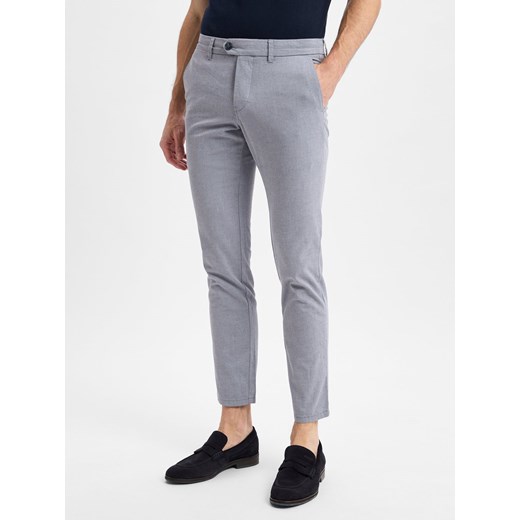 Finshley & Harding Męskie chinosy - Dylan Slim Fit Mężczyźni Bawełna jasnoniebieski marmurkowy ze sklepu vangraaf w kategorii Spodnie męskie - zdjęcie 179489759