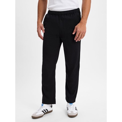 PEGADOR Męskie spodnie materiałowe - Karan Regular Smart Pants Mężczyźni czarny jednolity ze sklepu vangraaf w kategorii Spodnie męskie - zdjęcie 179489769