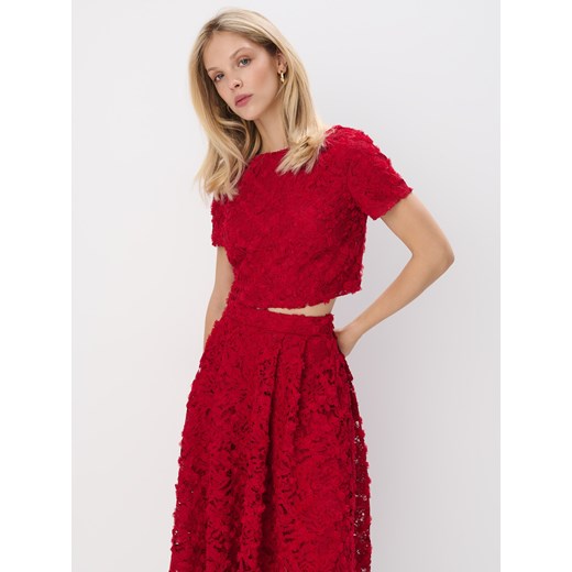 Mohito - Koronkowa bluzka - czerwony Mohito L Mohito