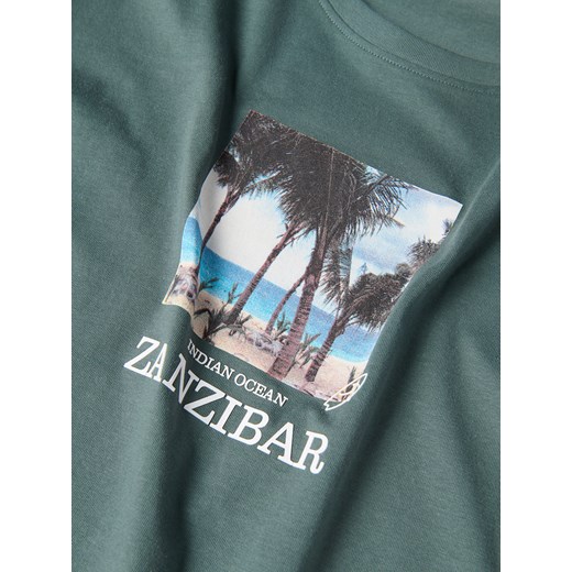 Reserved - T-shirt regular z nadrukiem - jasny zielony Reserved XL Reserved