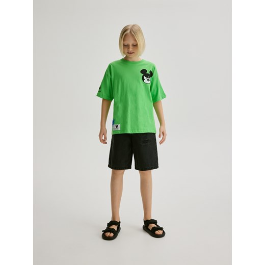 Reserved - Bawełniany t-shirt Mickey Mouse - jasnozielony Reserved 116 (5-6 lat) Reserved