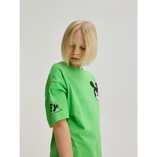 Reserved - Bawełniany t-shirt Mickey Mouse - jasnozielony Reserved 116 (5-6 lat) Reserved