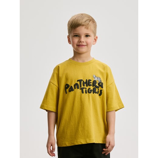 Reserved - Bawełniany t-shirt oversize - zielony Reserved 116 (5-6 lat) Reserved