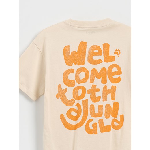 Reserved - T-shirt z nadrukiem - kremowy Reserved 146 (10 lat) Reserved