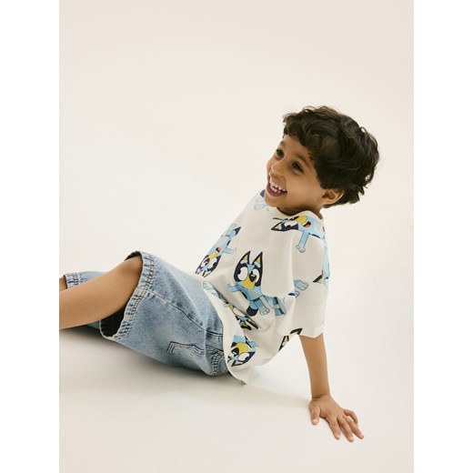 Reserved - Bawełniany t-shirt Bluey - złamana biel Reserved 80 (9-12 m.) Reserved