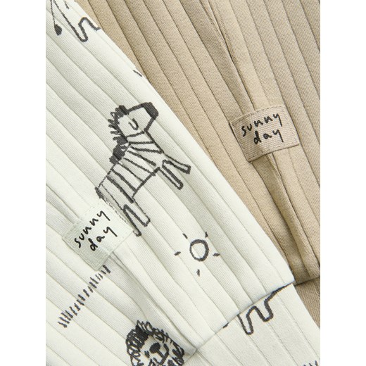 Reserved - Prążkowane spodnie 2 pack - brązowy Reserved 5-2 lata) Reserved