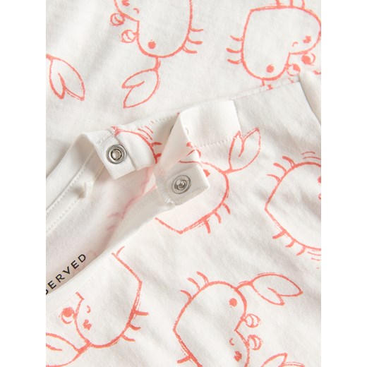Reserved - T-shirt z asymetrycznym dołem - złamana biel Reserved 98 (2-3 lata) Reserved