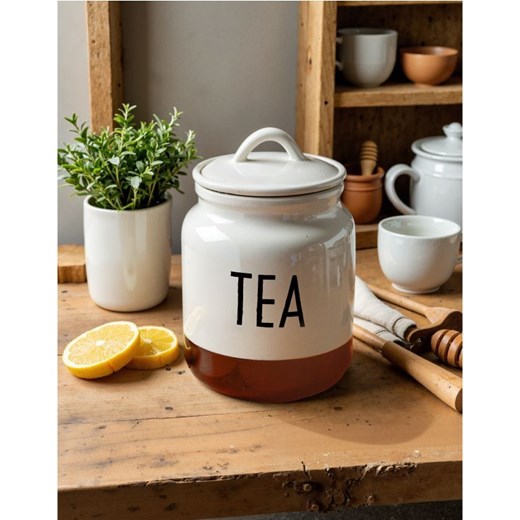 Sinsay - Pojemnik do przechowywania z napisem "Tea" - biały ze sklepu Sinsay w kategorii Pojemniki kuchenne - zdjęcie 179492945