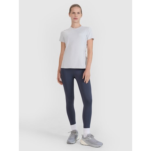 Damskie legginsy do biegania 4F 4FWSS25TFTIF319 - granatowe ze sklepu Sportstylestory.com w kategorii Spodnie damskie - zdjęcie 179493915