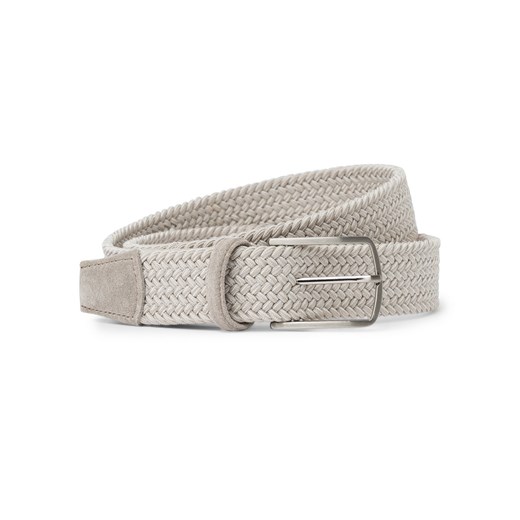 Nils Sundström Męski pasek casual ze skórzaną zawartością Mężczyźni beżowy marmurkowy ze sklepu vangraaf w kategorii Paski męskie - zdjęcie 179498018