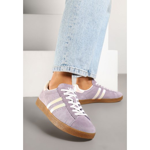 Fioletowe Sneakersy Tenisówki Ozdobione Paskami Nilavara ze sklepu renee.pl w kategorii Buty sportowe damskie - zdjęcie 179500888