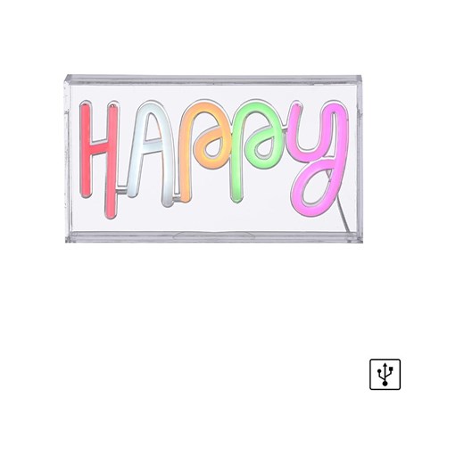 Just Light Dekoracyjna lampa LED &quot;Happy&quot; ze wzorem - 23 x 12,7 x 4 cm ze sklepu Limango Polska w kategorii Oświetlenie led - zdjęcie 179501955